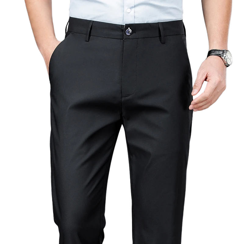 Classic Gentleman Tailor Dress Pants + Leather Dress Belt