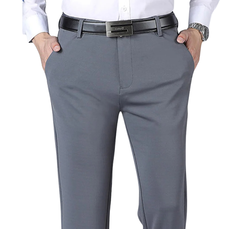 Classic Gentleman Tailor Dress Pants + Leather Dress Belt