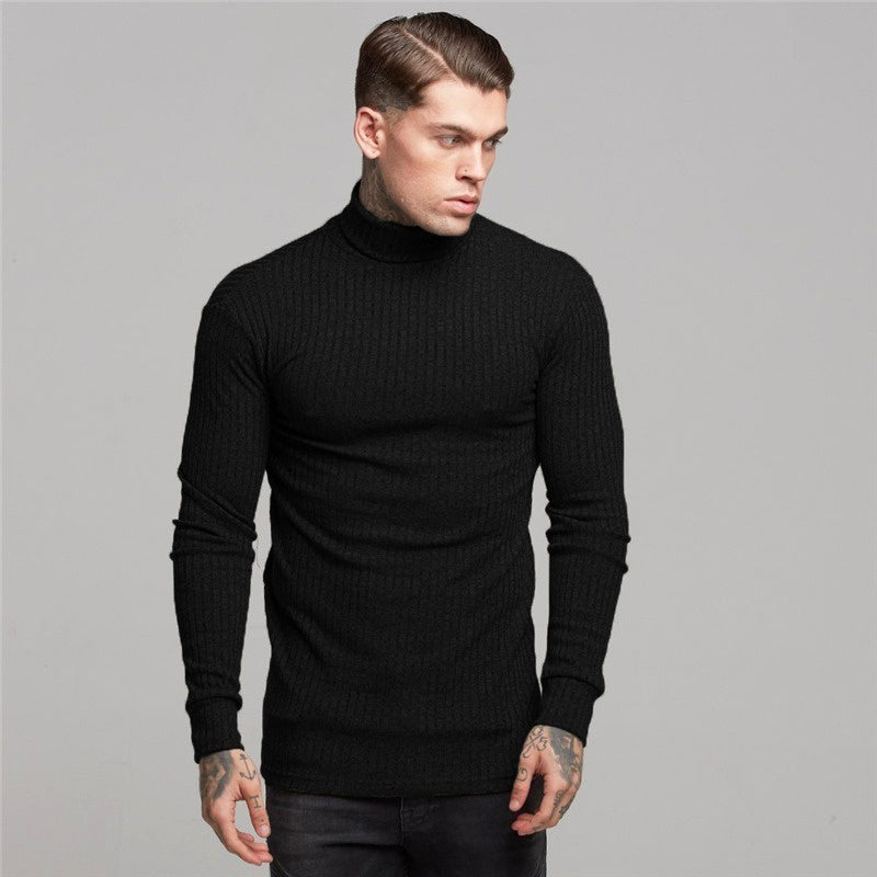 Cacharrel Men's Long Sleeve Ribbed High Neck