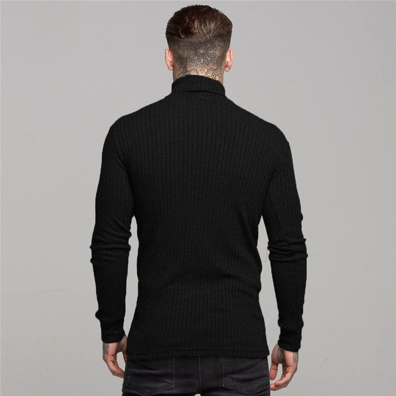 Cacharrel Men's Long Sleeve Ribbed High Neck