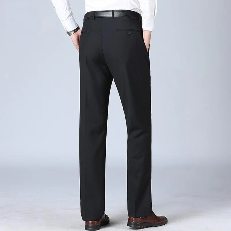 Classic Gentleman Tailor Dress Pants + Leather Dress Belt