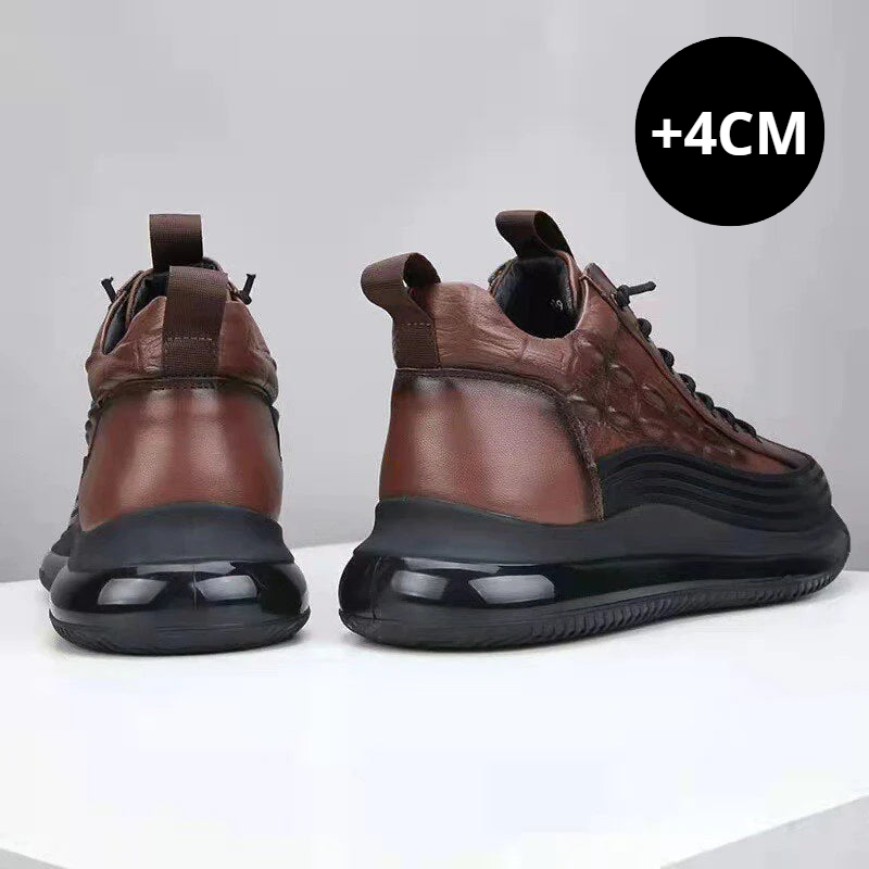 Men's crocodile leather sneakers + socks + Gift Watch