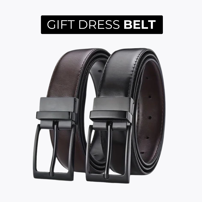 Classic Gentleman Tailor Dress Pants + Leather Dress Belt